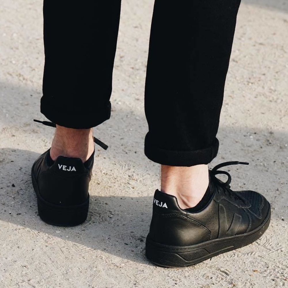 Veja Black Leather Sneakers